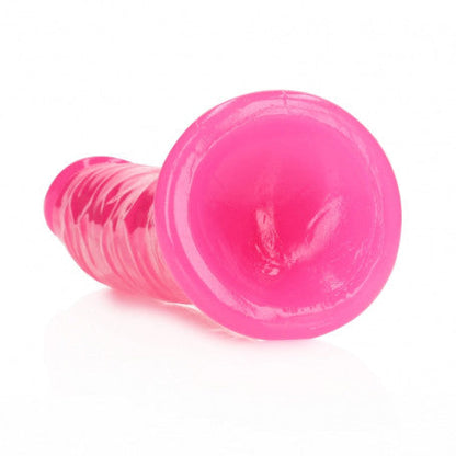 FALLO REALISTICO CON VENTOSA SLIM DILDO SUCTION CUP GITD 20 CM NEON PINK